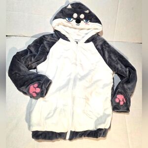 New Coriresha Shiba Inu Grey & White Jacket Womans S-M  Soft Anime Huskey